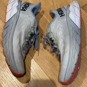 Hoka Athletic Shoes in Gray and Red